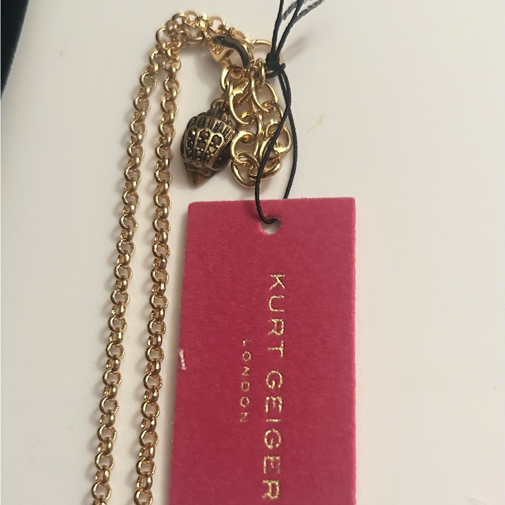Kurt Geiger Gold-Tone Multicolor Crystal Disc Pendant Necklace - Picture 3 of 4